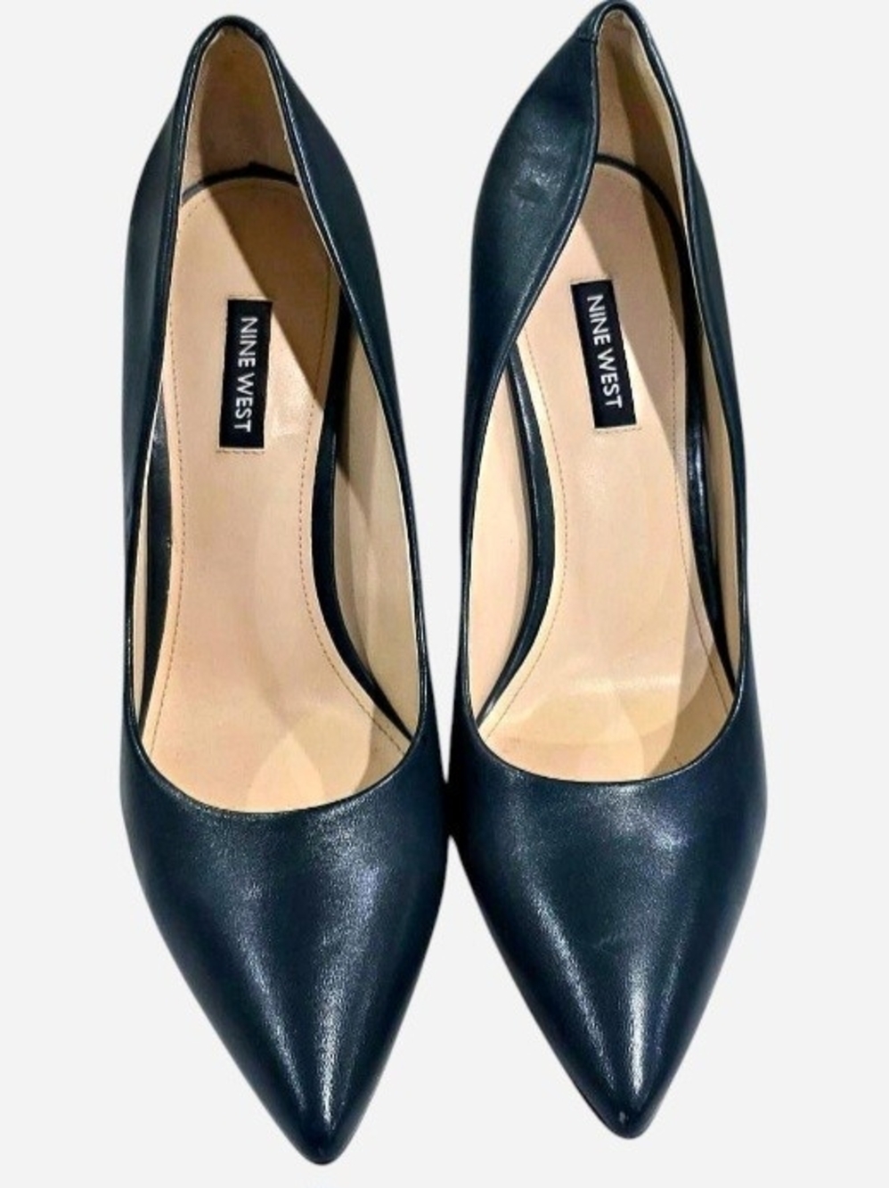 Nine West Women's Teal Pointed Toe Leather Pumps